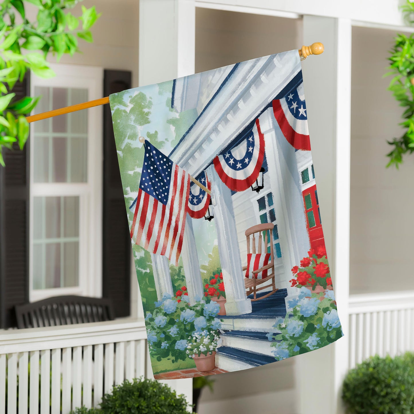 House Flag - Patriotic Porch