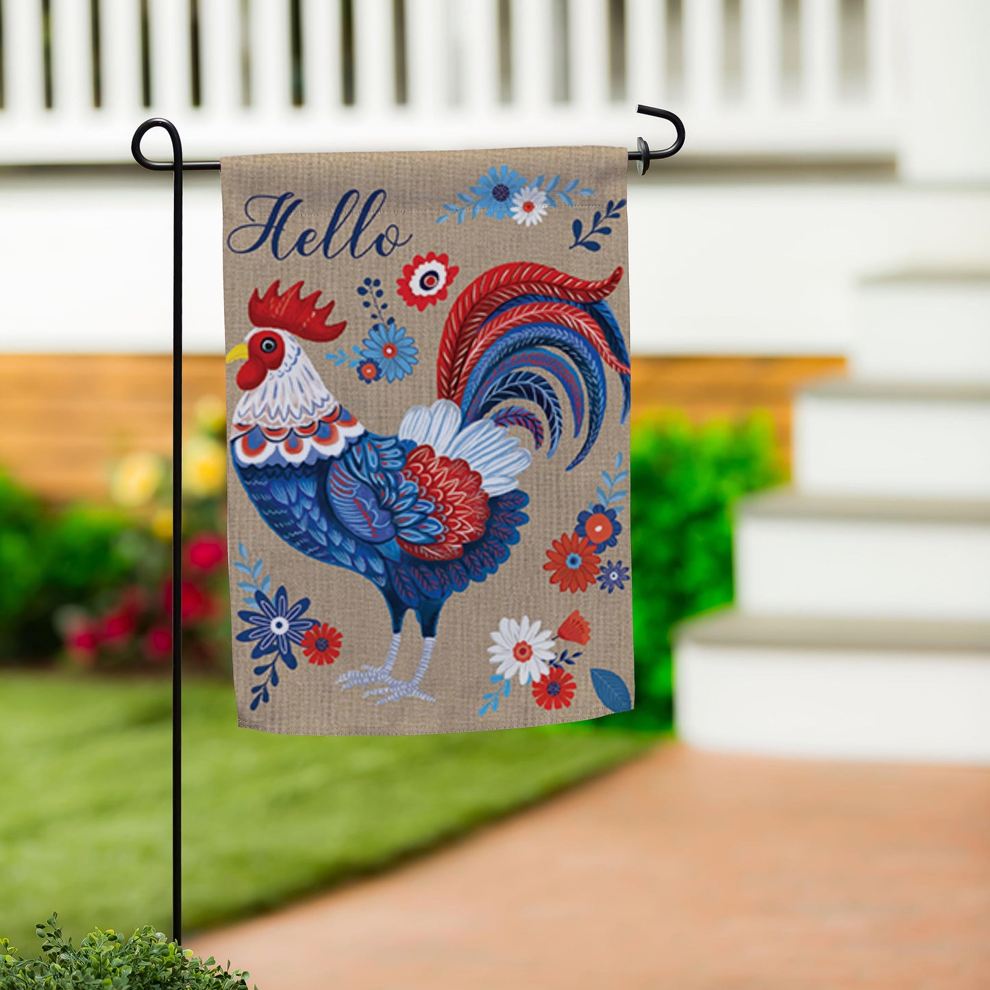 Garden Flag - RWB Rooster