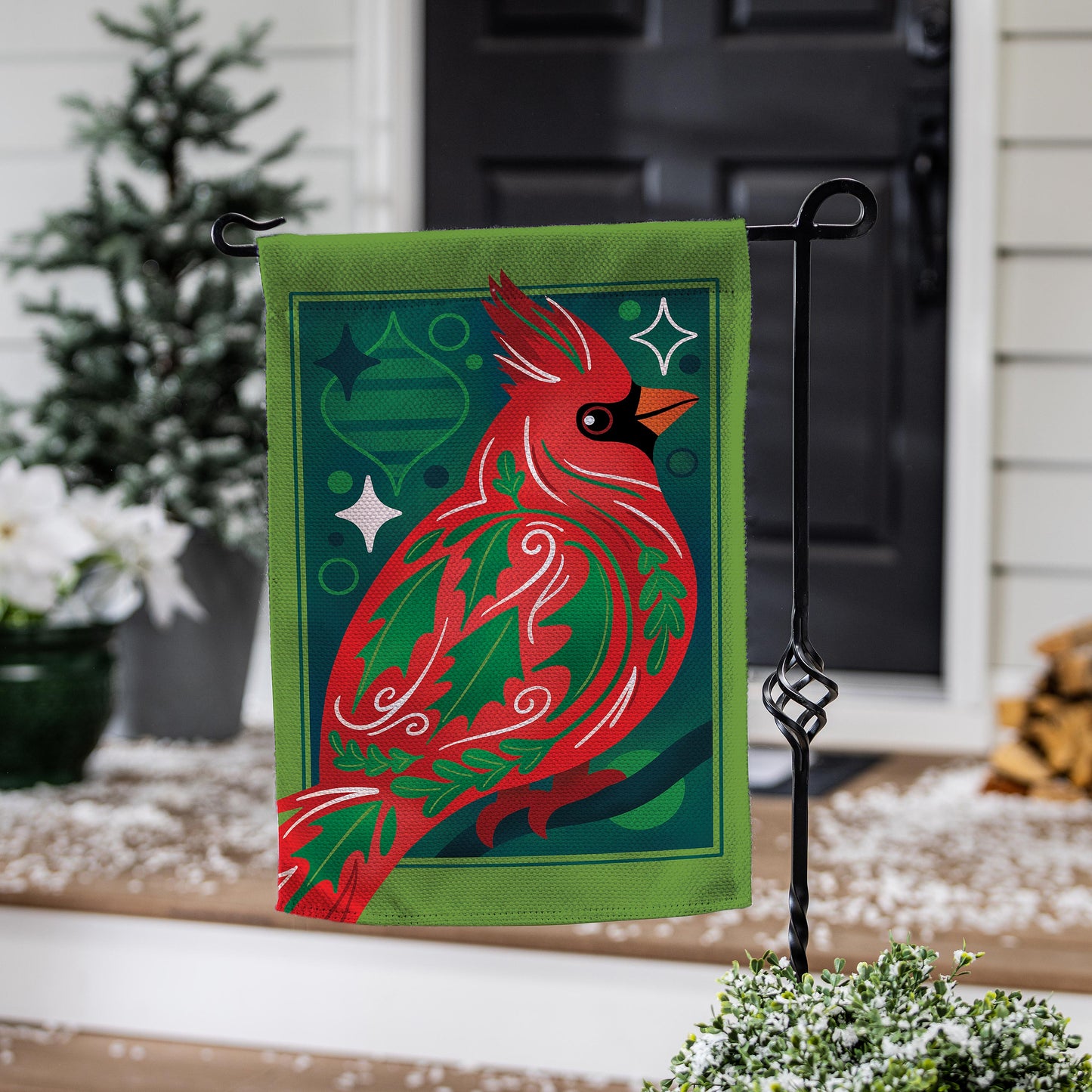 Garden Flag - Decorated Cardinal Burlap