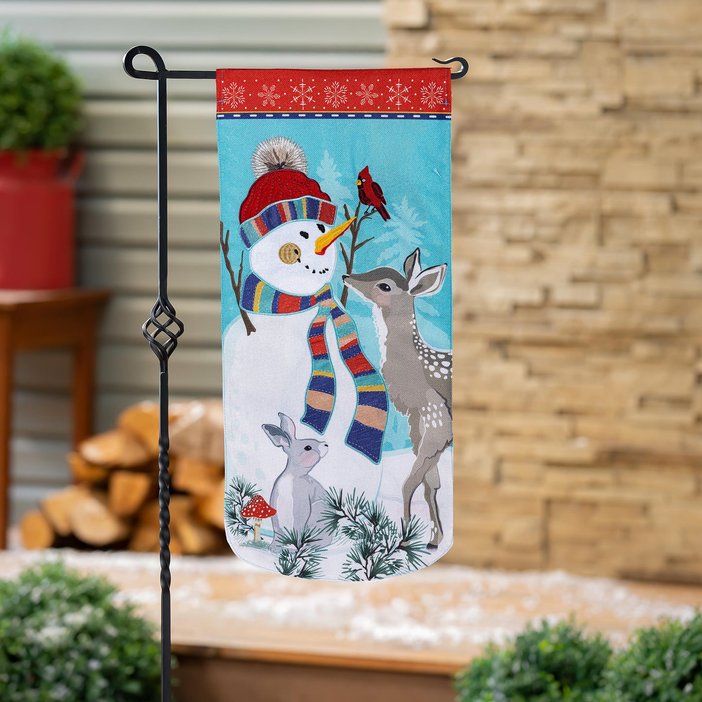 Impression Flag - Woodland Snowman