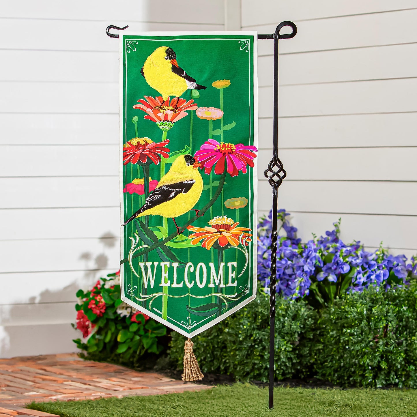 Impressions Flag - Finches & Flowers