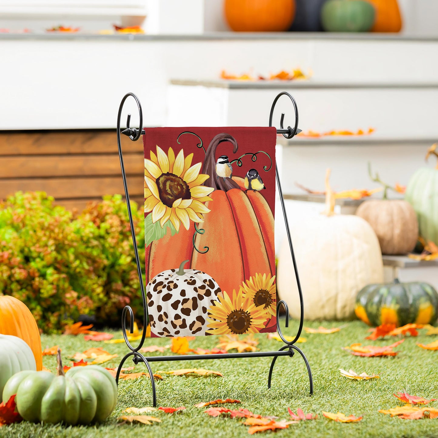 Garden Flag - Animal Print Pumpkin Suede