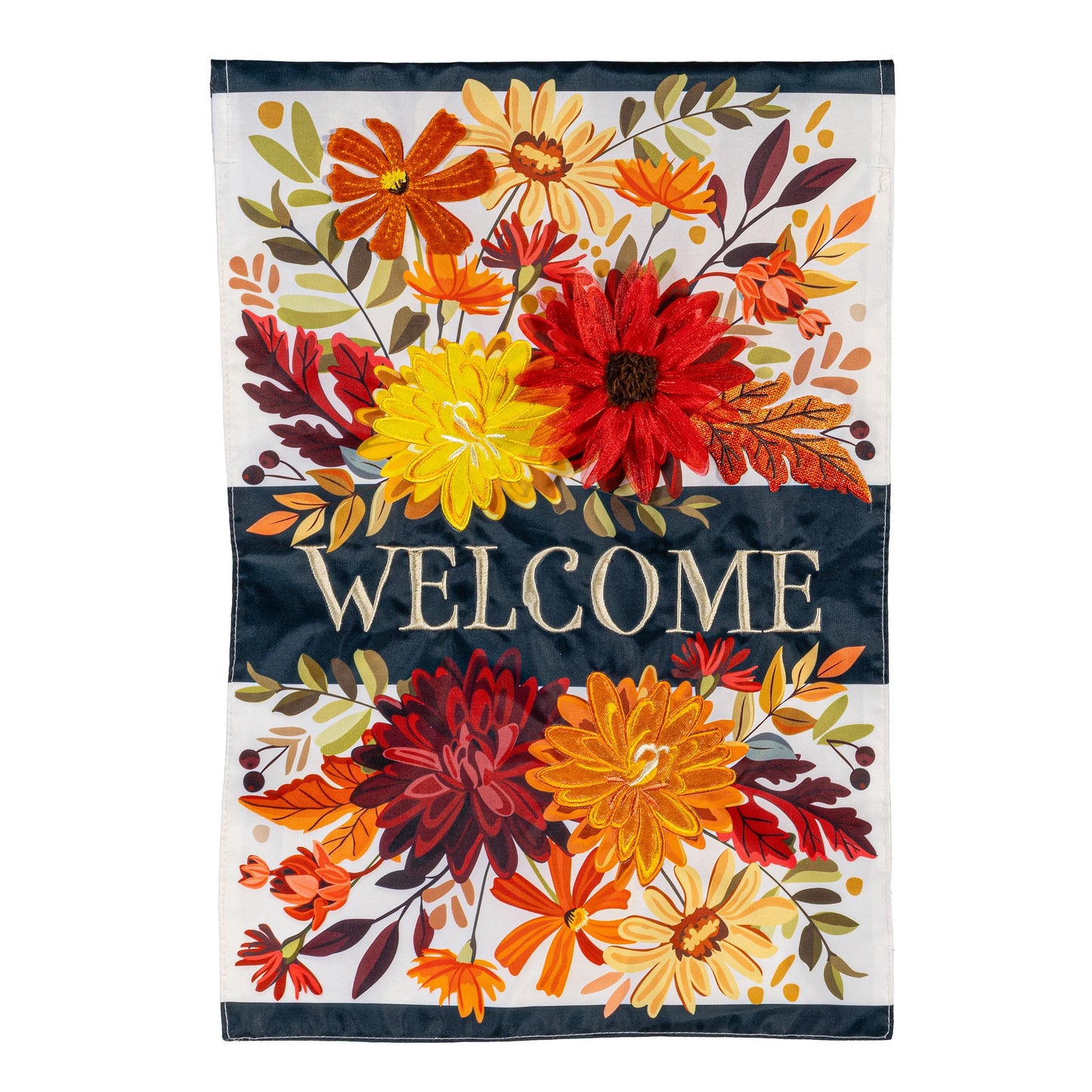 Garden Flag - Fall Floral Applique