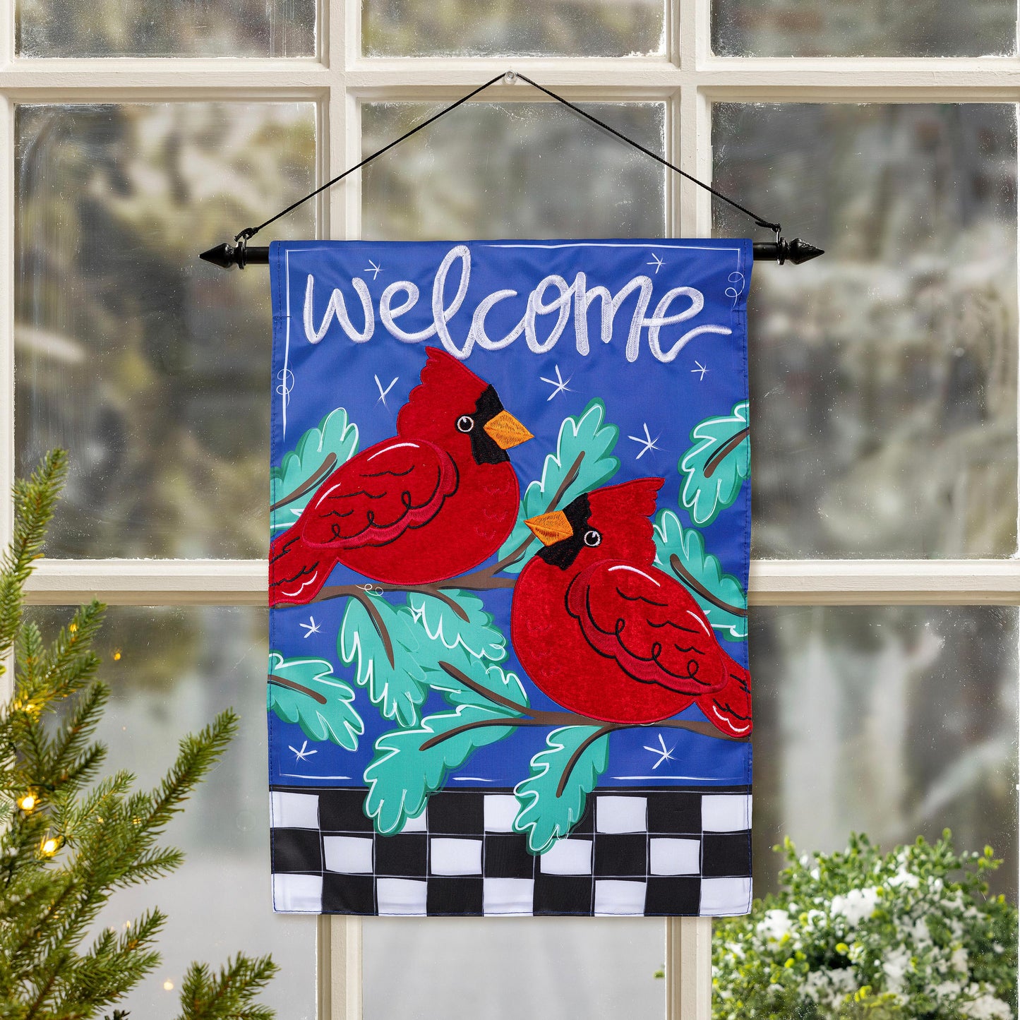 Garden Flag - Welcome Winter Friend Applique