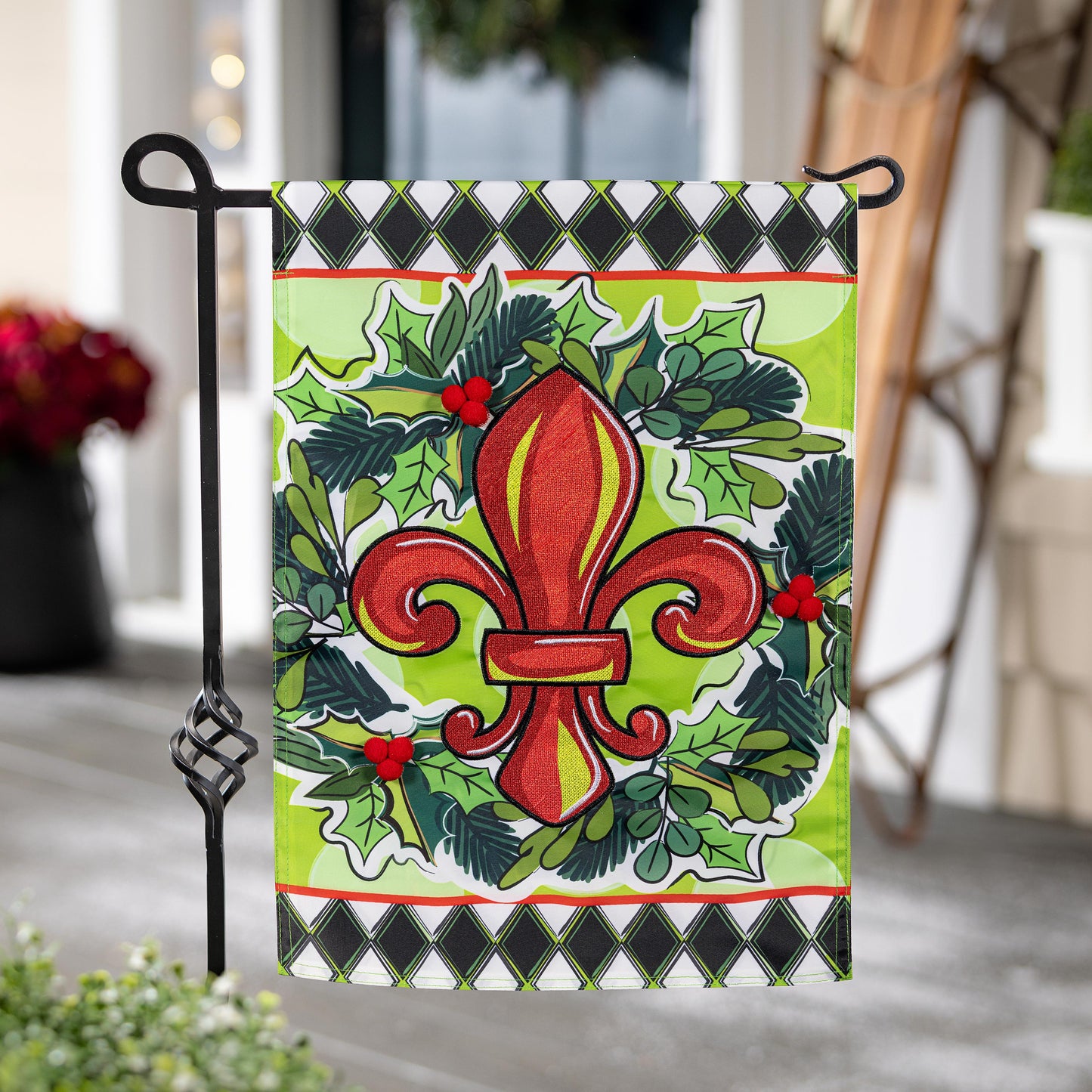 Garden Flag - Holiday Fleur De Lis Applique