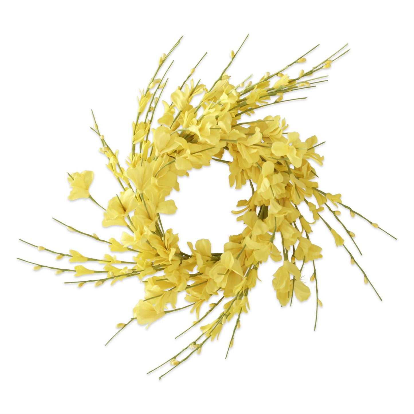 13" Yellow Forsythia Candle Ring