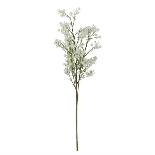 26" White Babies Breath & White Berry Spray