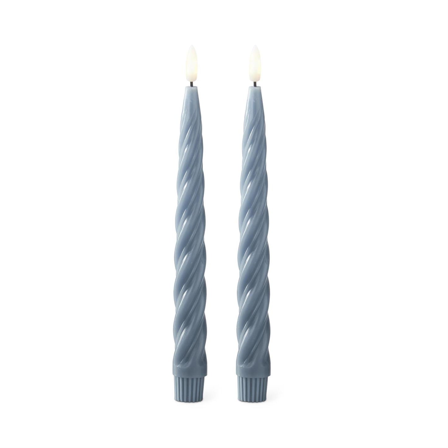 Set of 2 9.75 Inch Light Blue Drip Candles Taper
