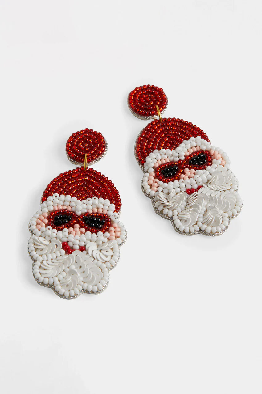 Santa Sunglasses Beaded Earrings