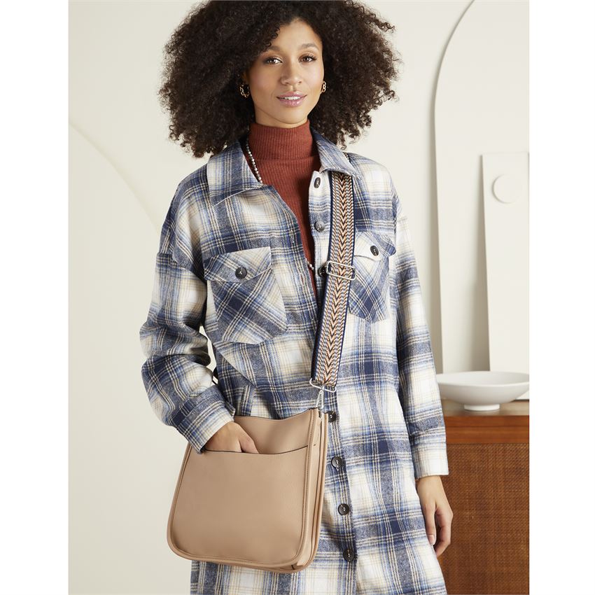 Mini Alma Messenger Bag w/ Zipper - Taupe