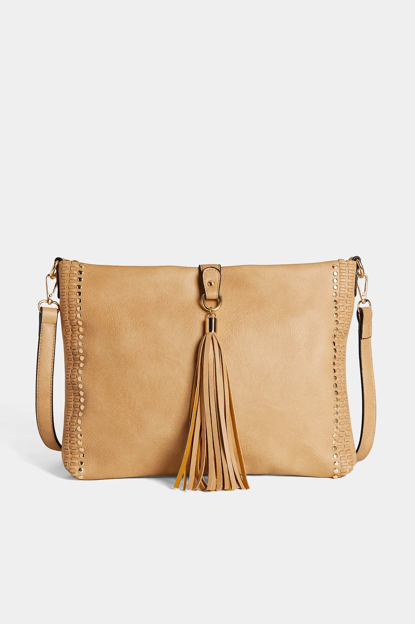 Billie Crossbody Bag w/ Tassel - Tan