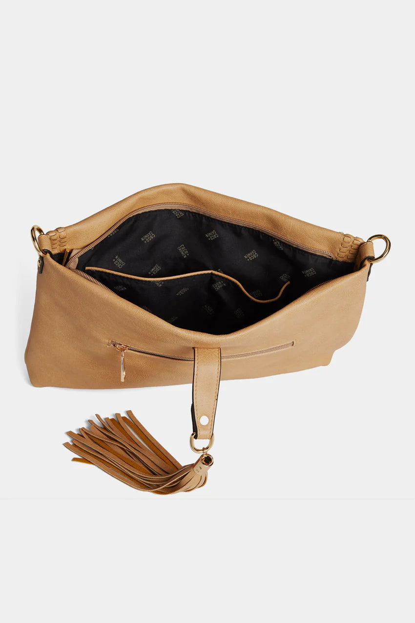 Billie Crossbody Bag w/ Tassel - Tan