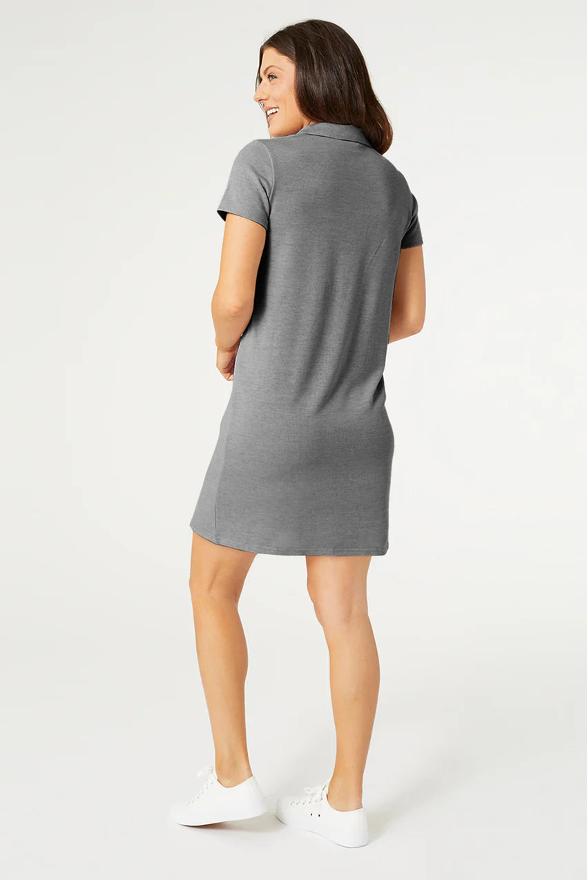 Jenni Collared Knit Dress - Heather Grey