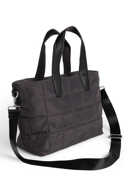 Brix Puffer Tote - Dark Grey