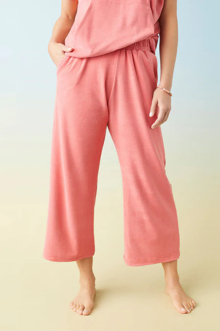Weekend Brushed Pocket Crop - Coral