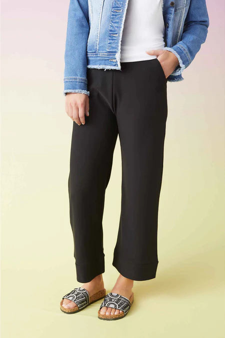 Georgie Wide Leg Cropped - Black