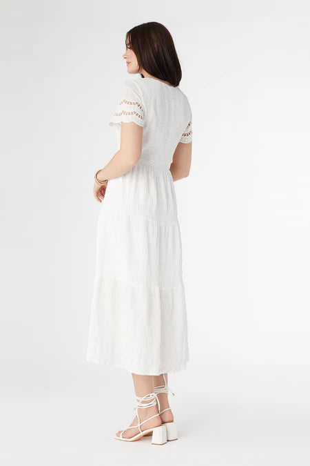 Genevieve Cinched Maxi Dress - White