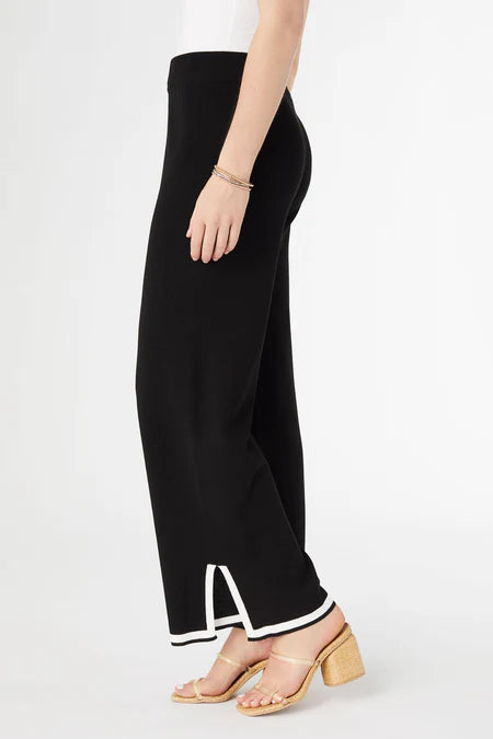 Seine Knit Border Trim Pant - Black