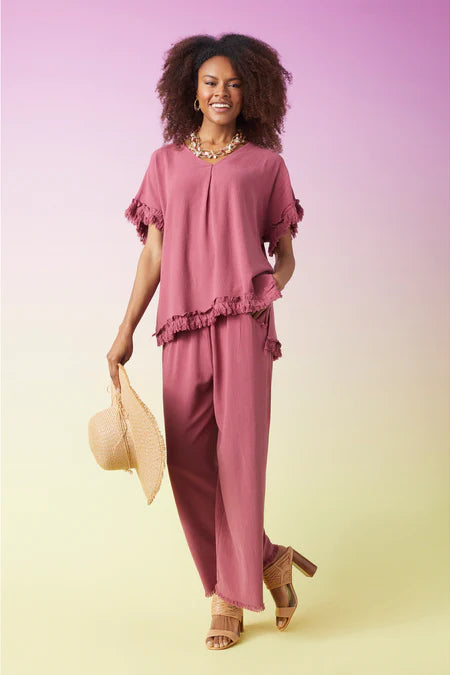 River Flowy Pant - Wine