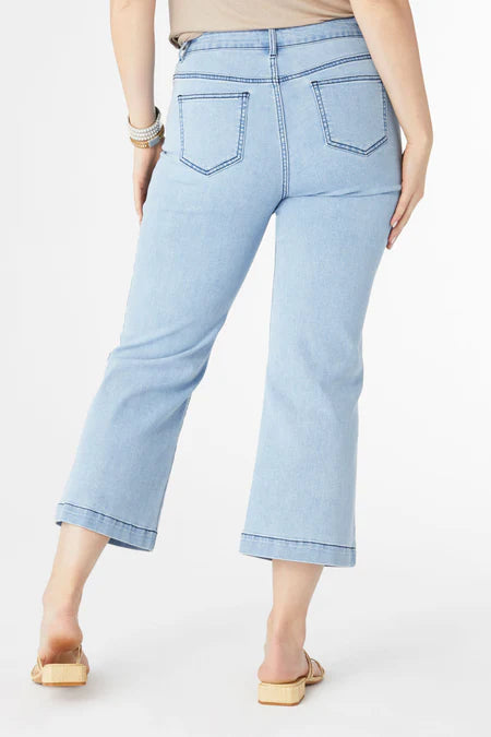 Bambu Soft Wide Leg Crop - Light Denim