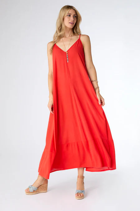 Zaria Pocket Dress - Red