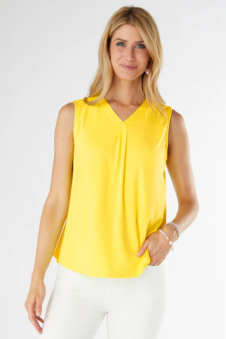 Erin Pleat Back V-Neck Tee - Sunburst