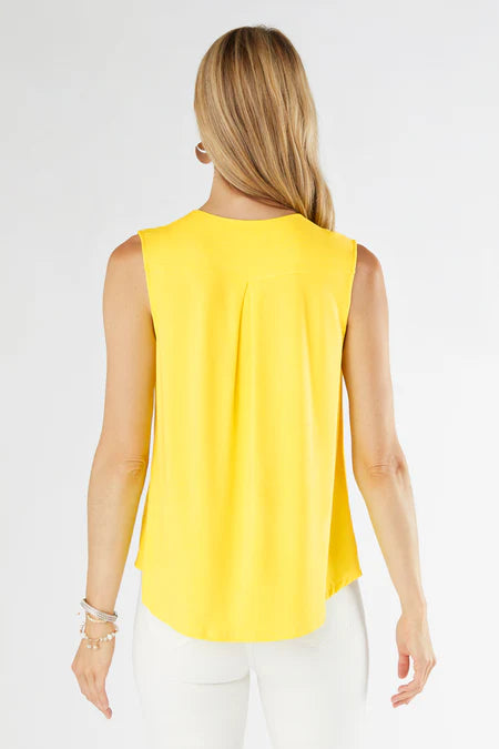 Erin Pleat Back V-Neck Tee - Sunburst