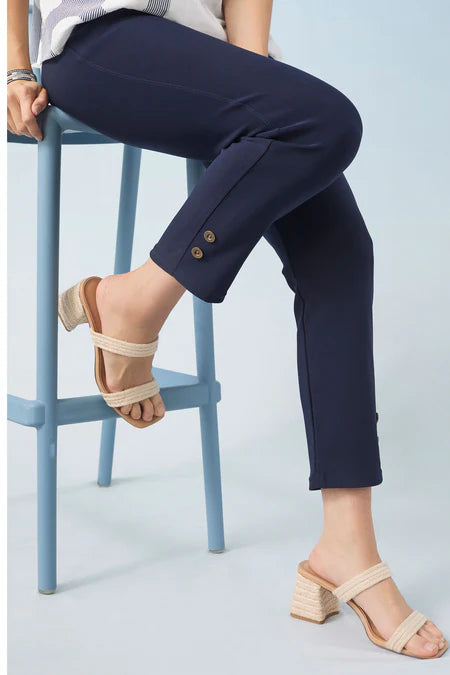 Georgie Ankle w/ Button Detail - Navy