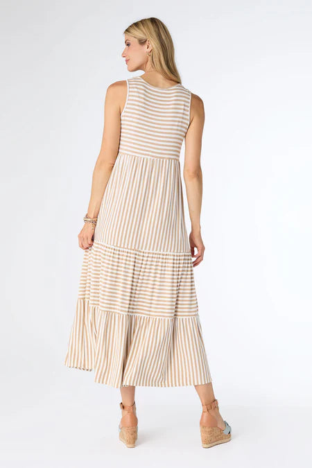 Janie Striped Tiered Maxi Dress