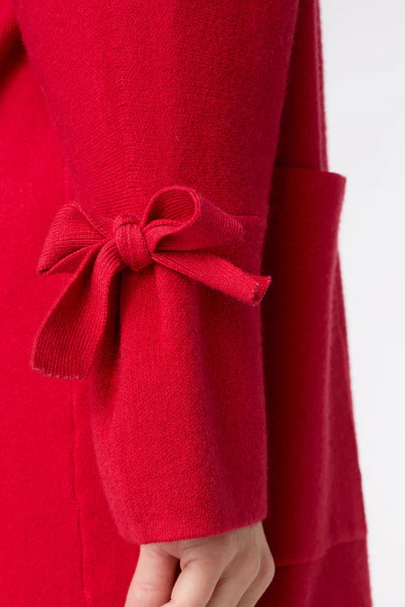 Heavenly-Luxe Bow Sleeve Cardi - Red