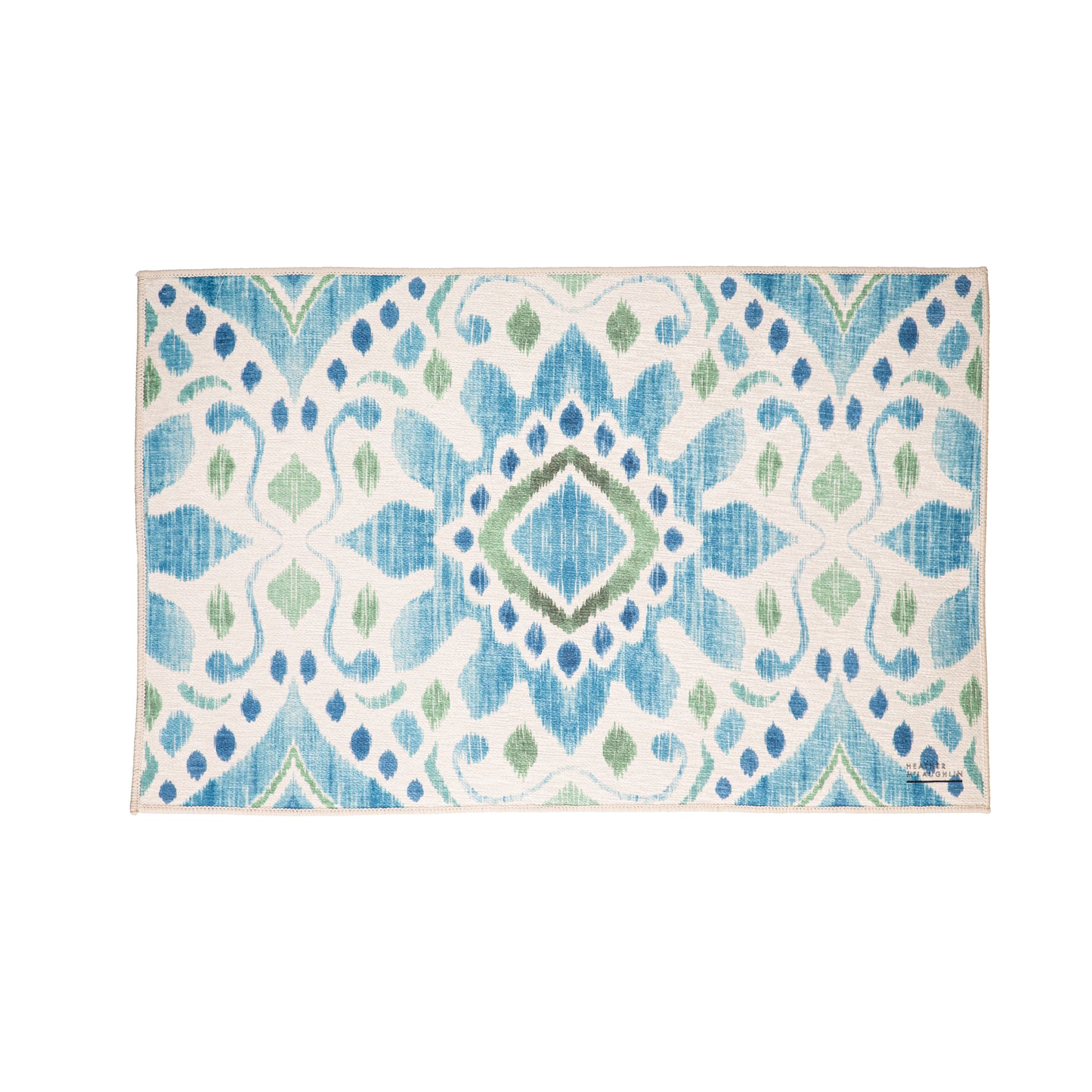 Ikat Pattern Washable Indoor/Outdoor Mat
