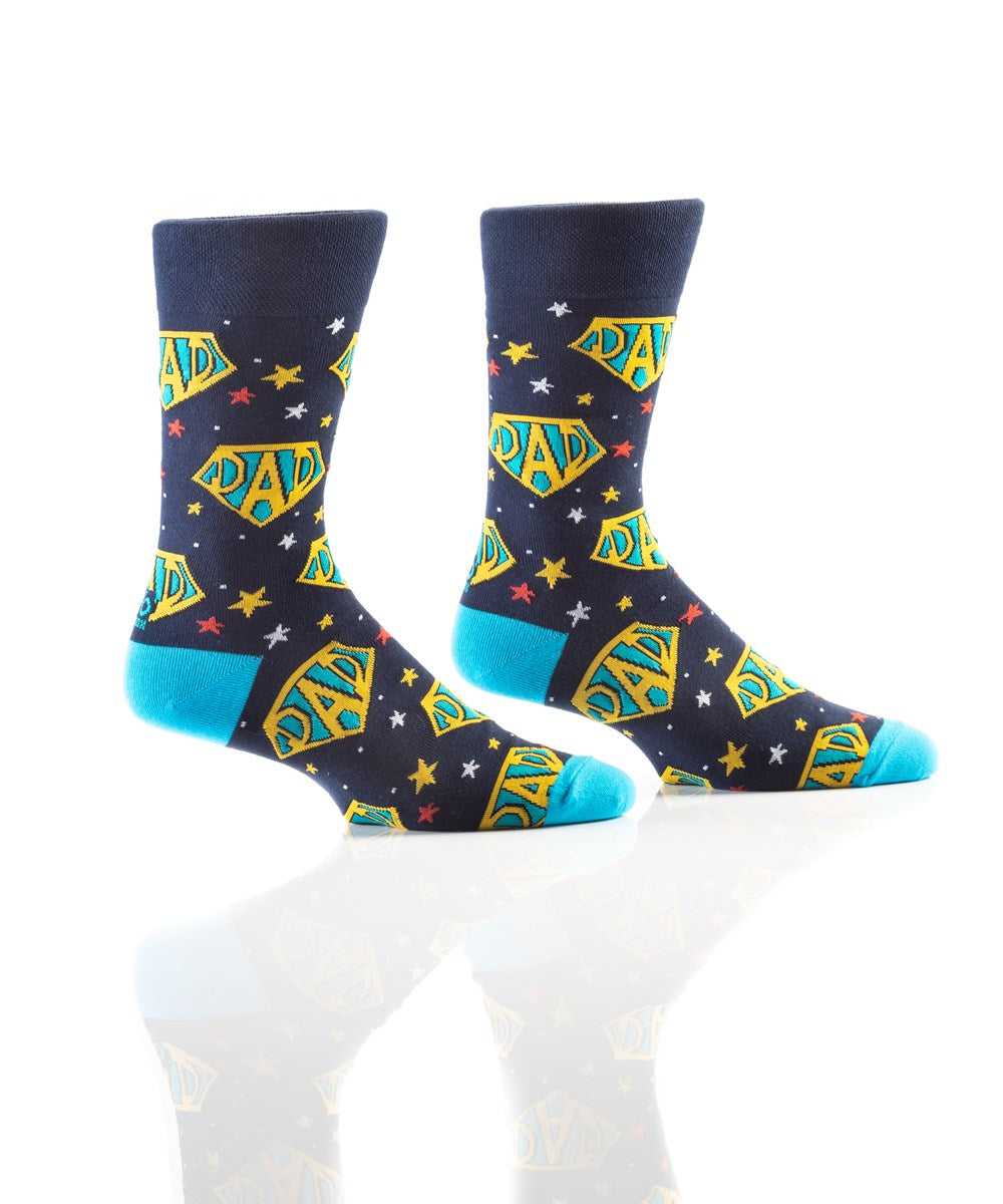 Super Dad Blue Mens Crew Sock