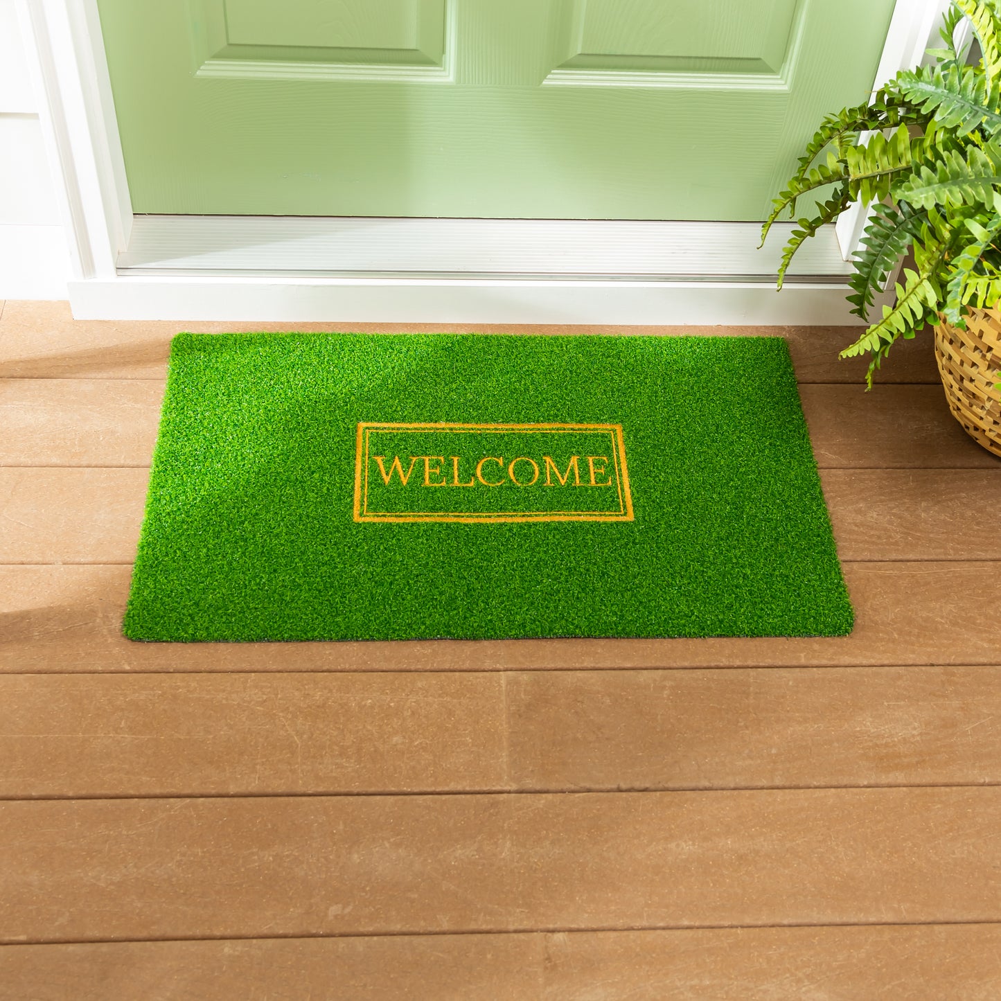Grass Mat - Embroidered Welcome