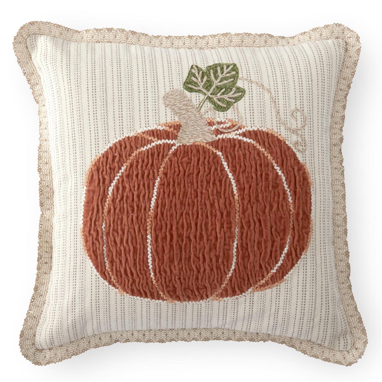 Pillow - 20" Cotton Org Pumpkin Square