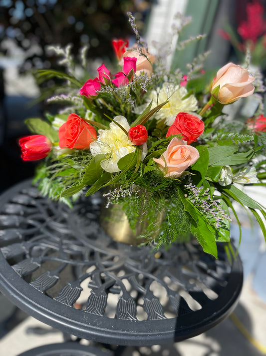 Medium Flower Arrangement in Short Vase