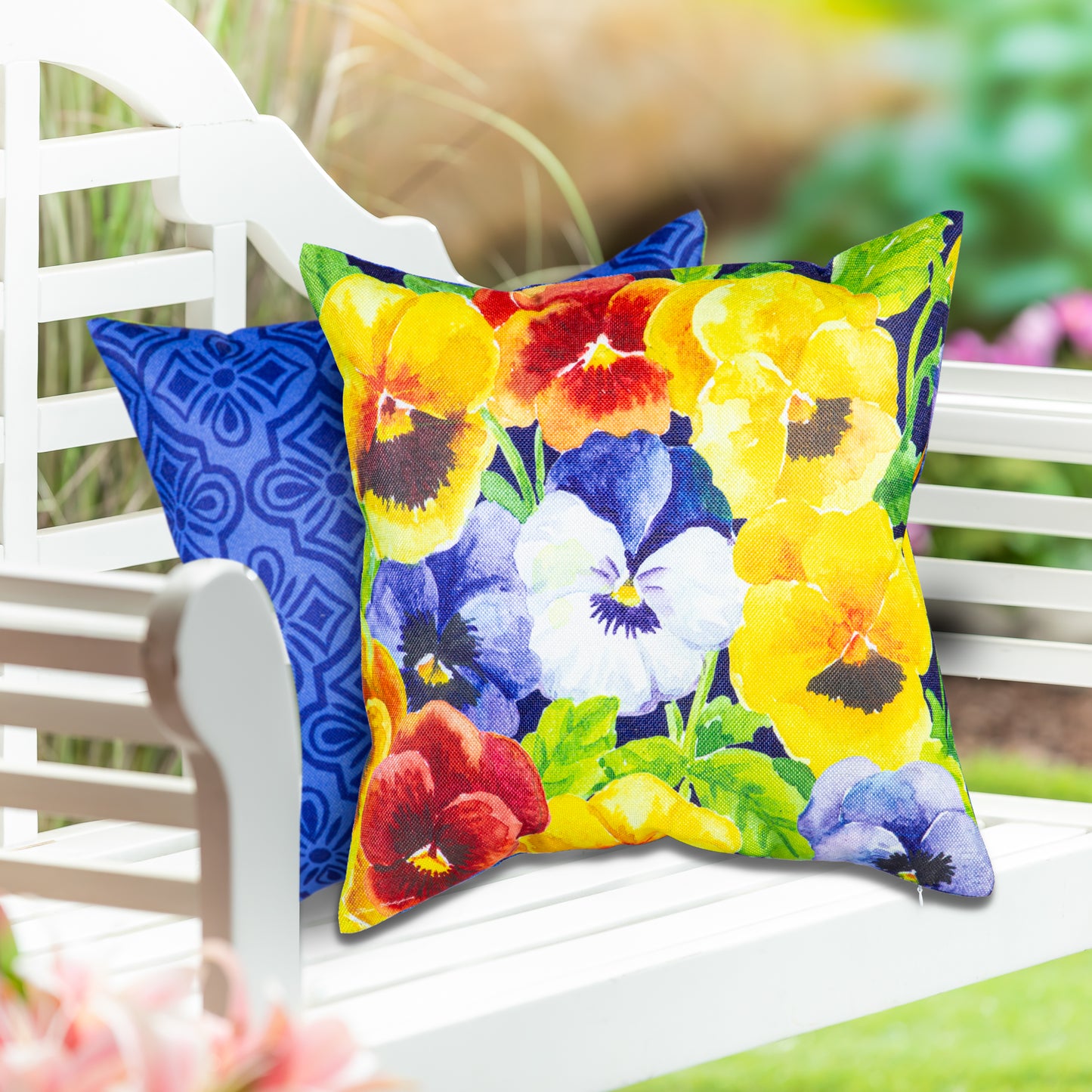 Pillow Cover - Welcome Pansies