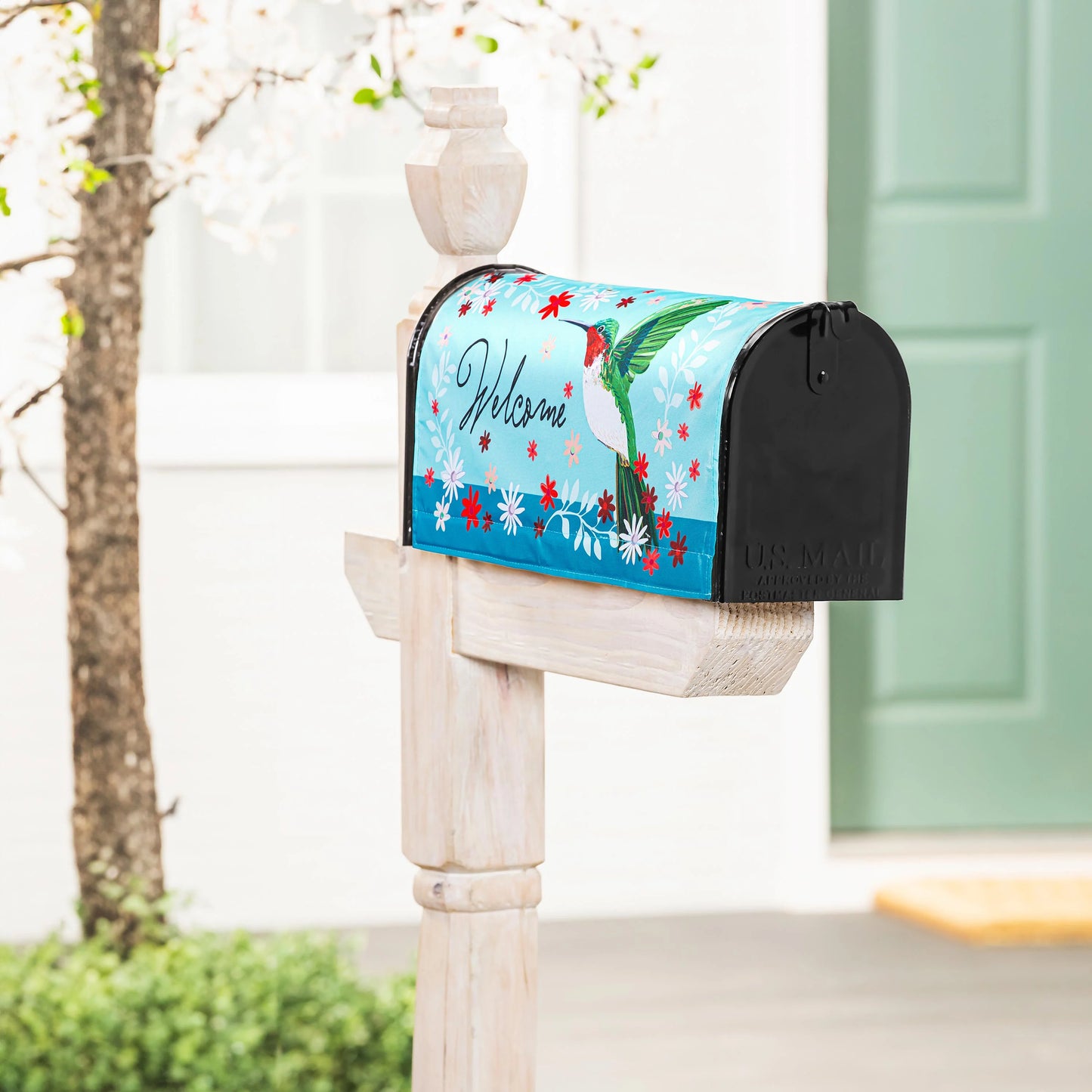 Mailbox Cover - Hummingbird Welcome