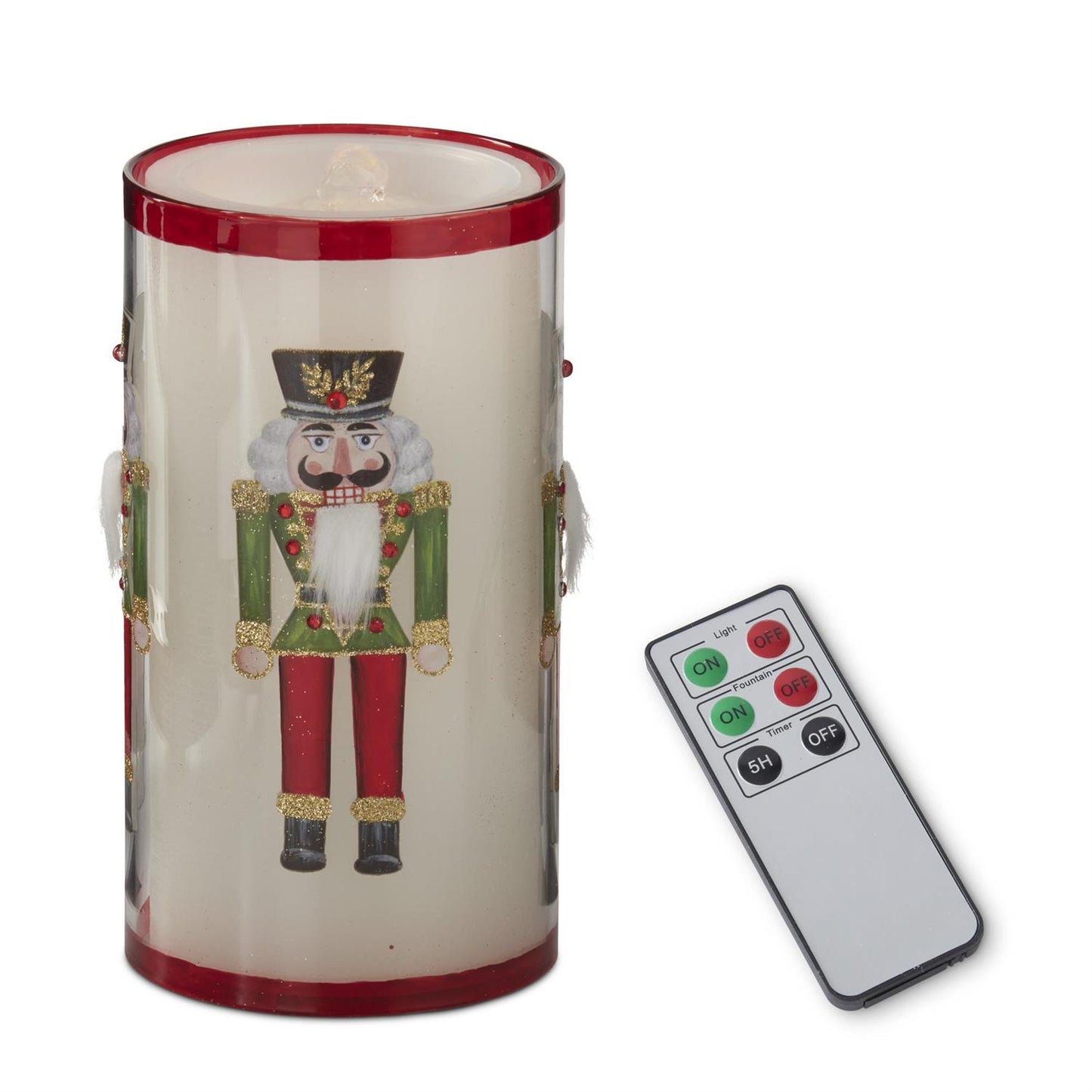 7.75 Inch Clear Glass Nutcracker Candle Slip Cover