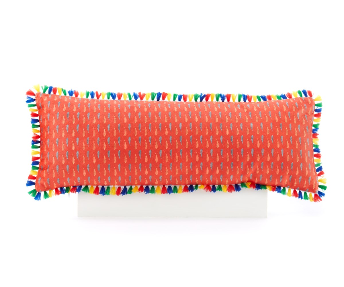 Polyester 2-sided Lumbar Pillow w/ Tassel
