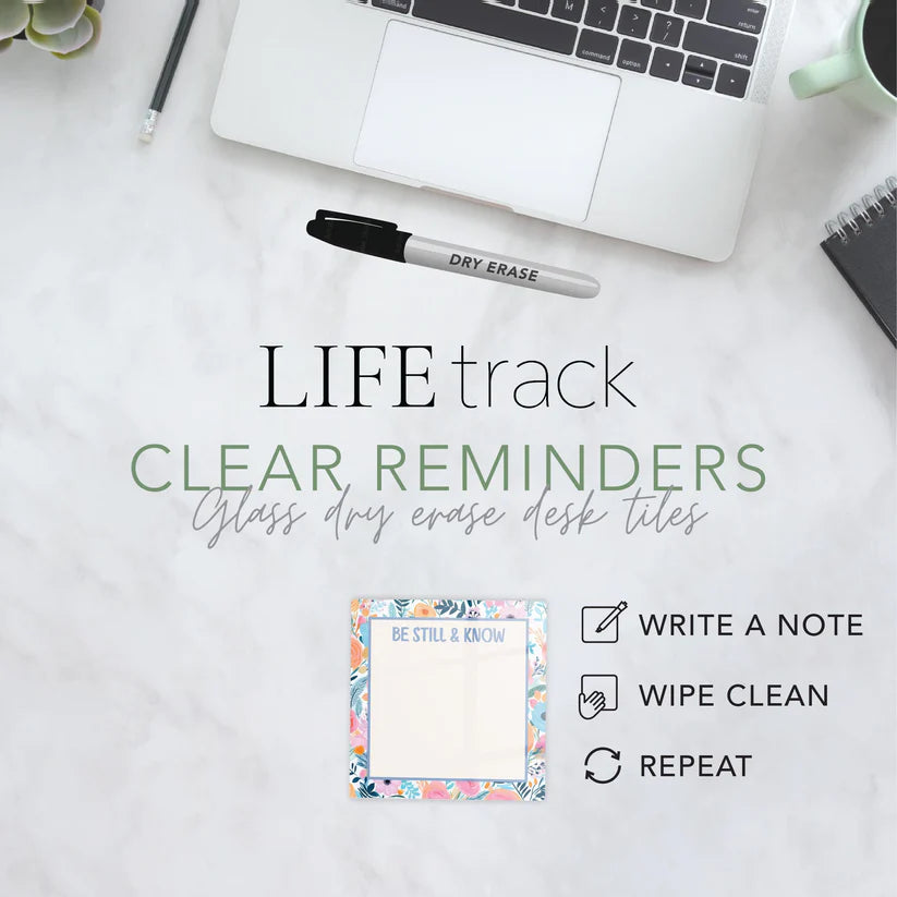 4x4 Glass Tile - Clear Reminder Be Still
