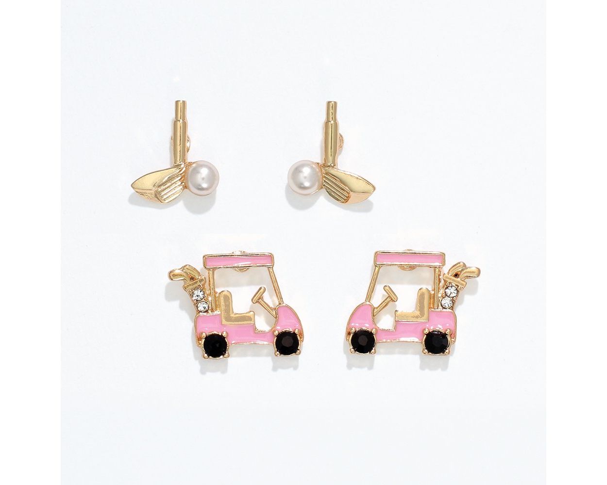 Earrings - Golf Cart & Club Duo