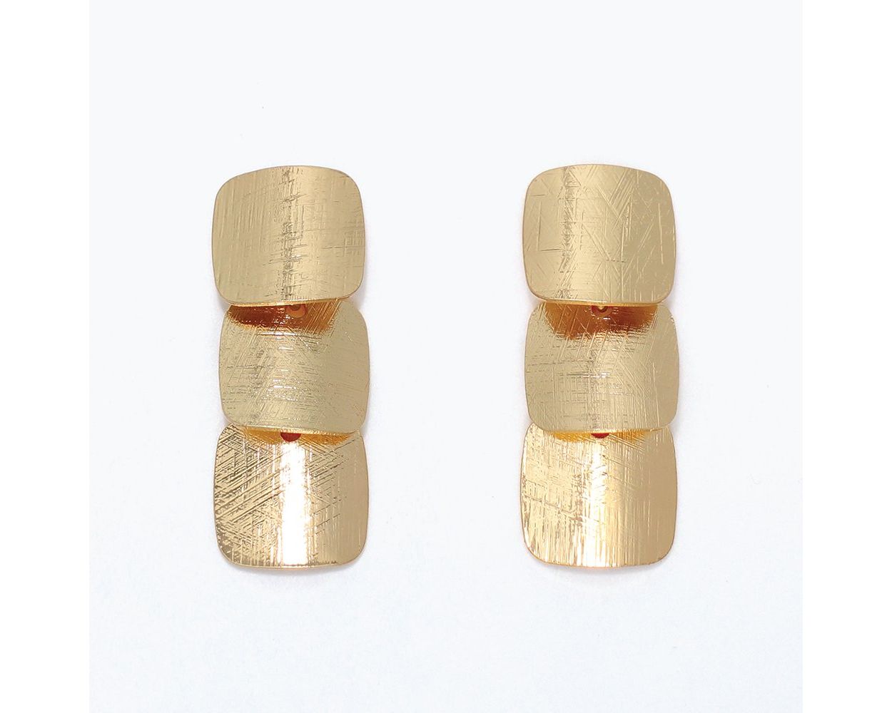 Earrings Brushed Gold Disc