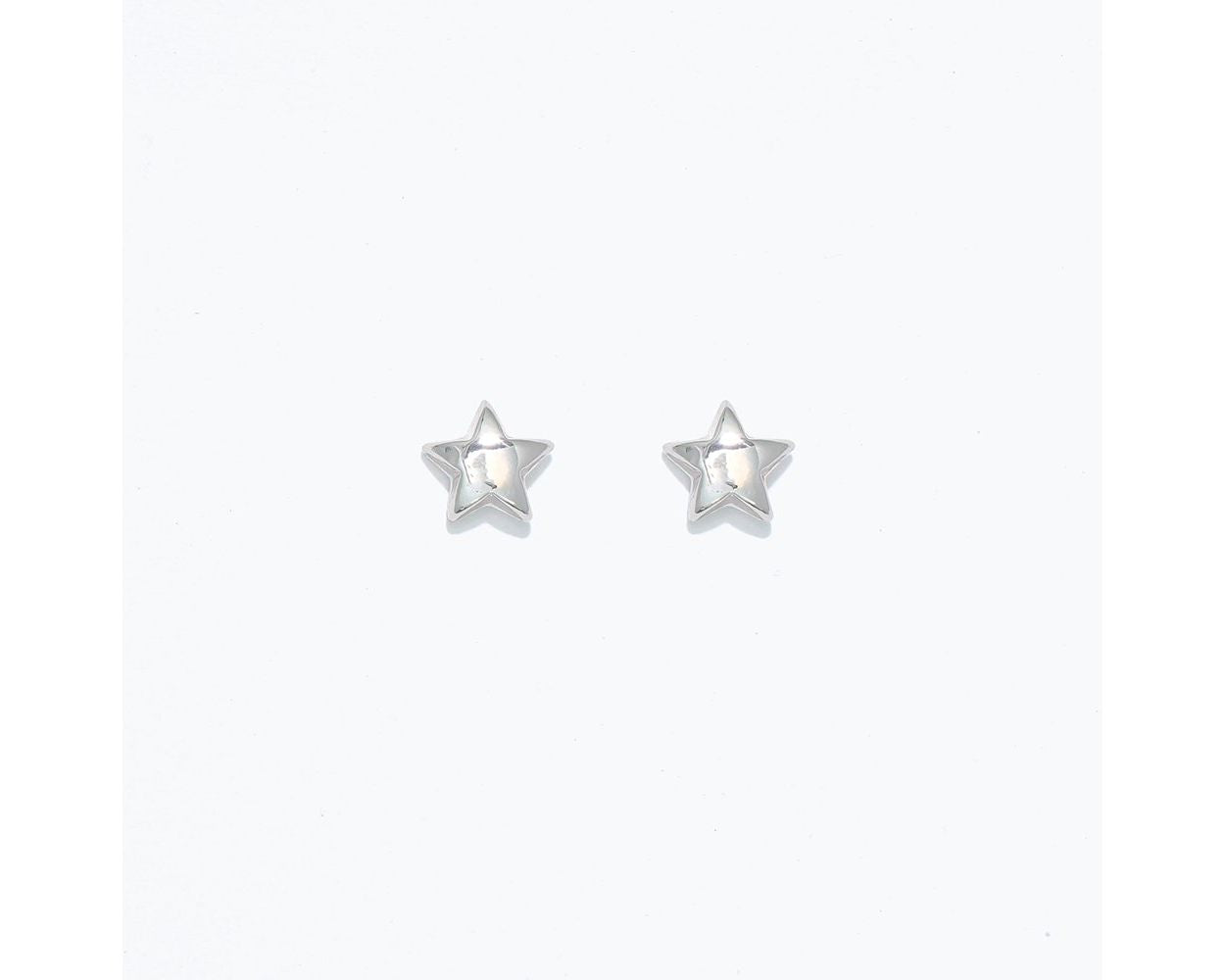 Cuties Earrings - Bright Silver Stars