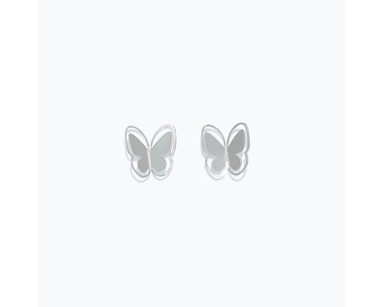 Cuties Earrings - Cutout Silver Butterfly
