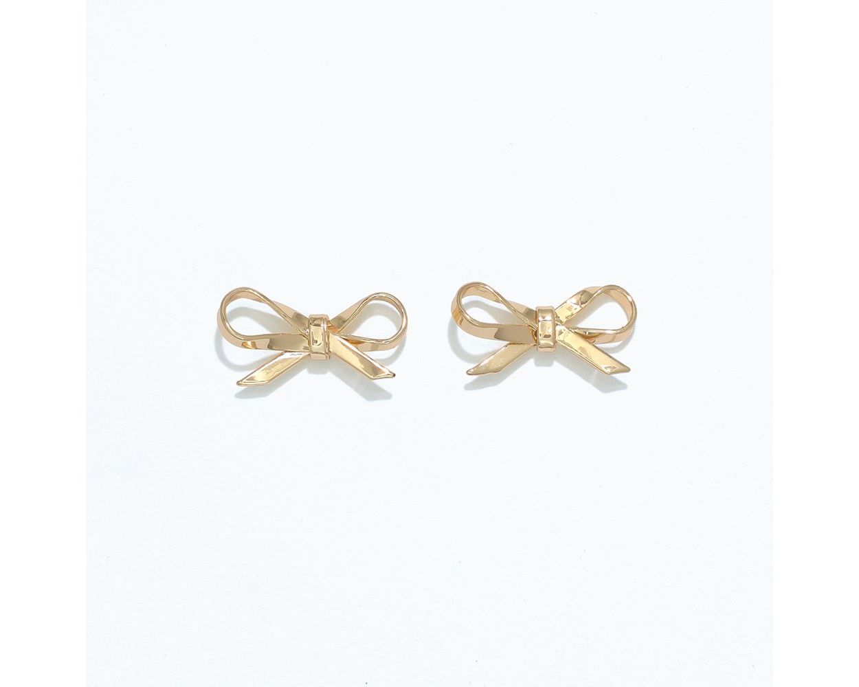 Cuties Earrings - Polished Gold Bow