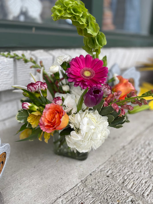Large Mixed Flower Arrangement in Short Vase