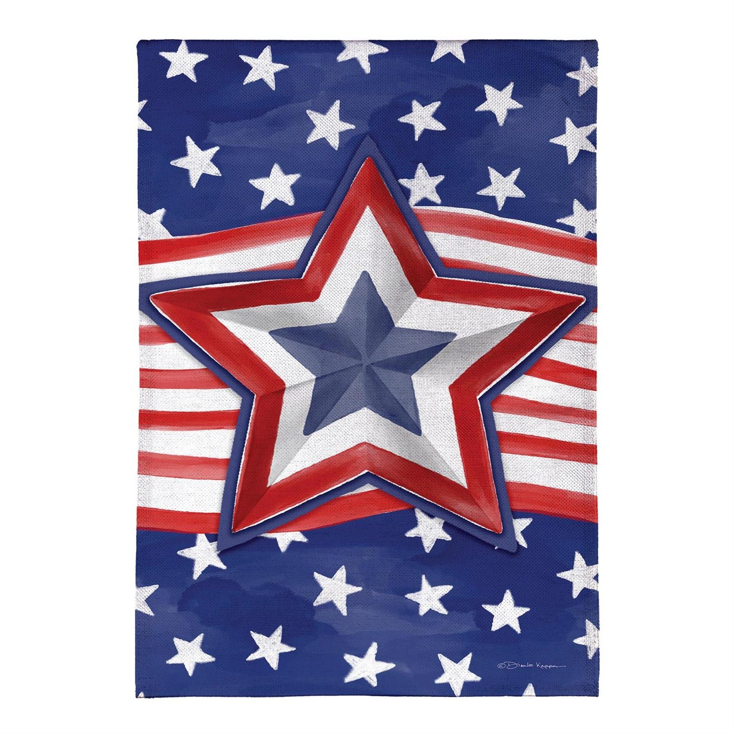 Garden Flag - Patriotic Star Power Burlap