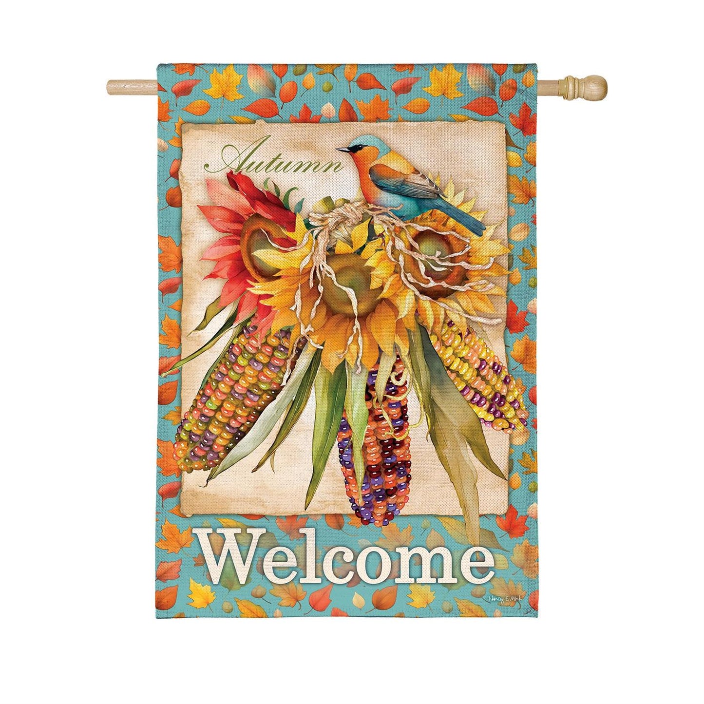 Garden Flag - Jeweled Fall Maize Burlap