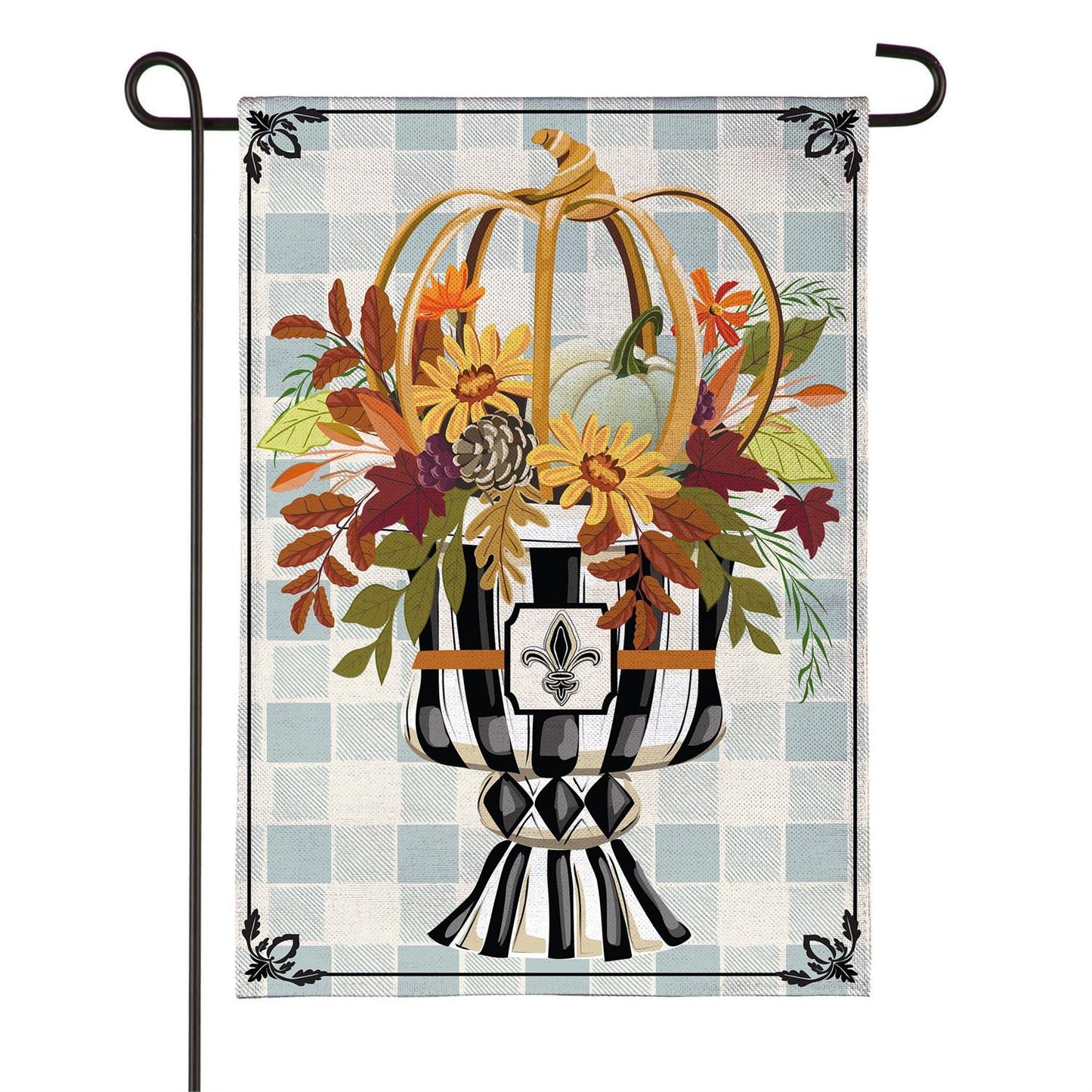 Garden Flag - Courtly Check Fall Floral