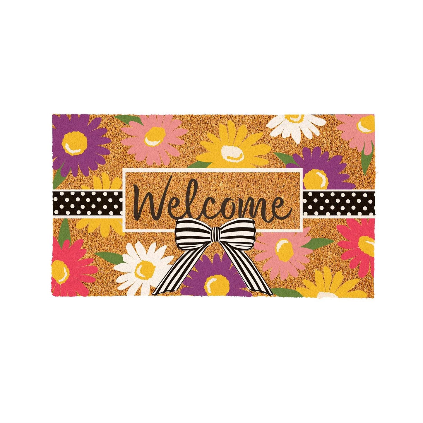 Coir Mat - Daisy Bow Bouquet